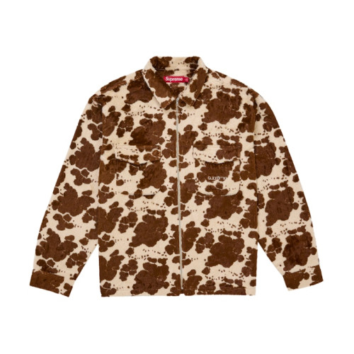 Supreme Faux Fur Zip Up Shirt Cow