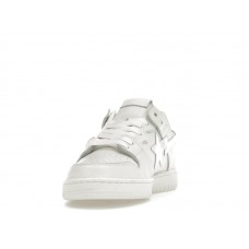 A Bathing Ape Bape SK8 Sta Triple White Patent Leather Sta Logo