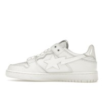 A Bathing Ape Bape SK8 Sta Triple White Patent Leather Sta Logo