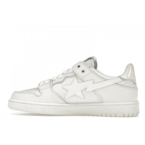 A Bathing Ape Bape SK8 Sta Triple White Patent Leather Sta Logo - мужская сетка размеров