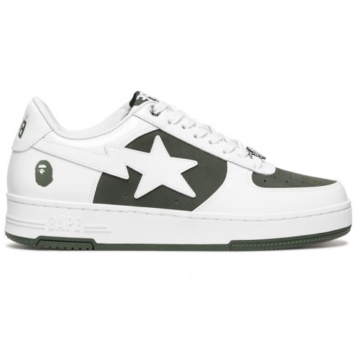 A Bathing Ape Bape Sta Low #6 White Olive Drab - мужская сетка размеров