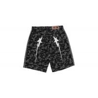 adidas x BAPE Camo Jacquard Shark Denim Jorts Black