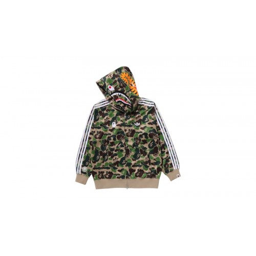 adidas x BAPE Relaxed Fit Track Camo Shark Full Zip Hoodie Green