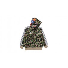 adidas x BAPE Relaxed Fit Track Camo Shark Full Zip Hoodie Green