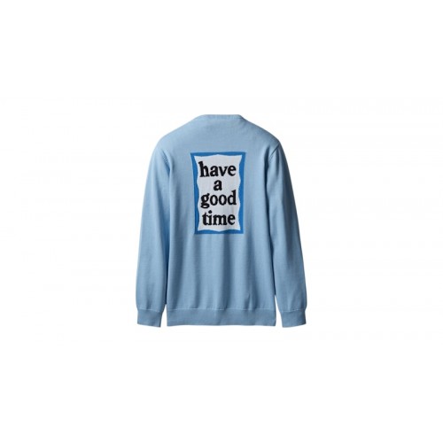 adidas x Have A Good Time Men Summer Knit Sweatshirt Blue/Clear Blue