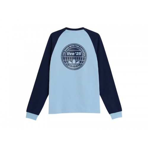 adidas x Oasis Tour 3-Stripes Longsleeve Tee Clear Sky/Night Indigo