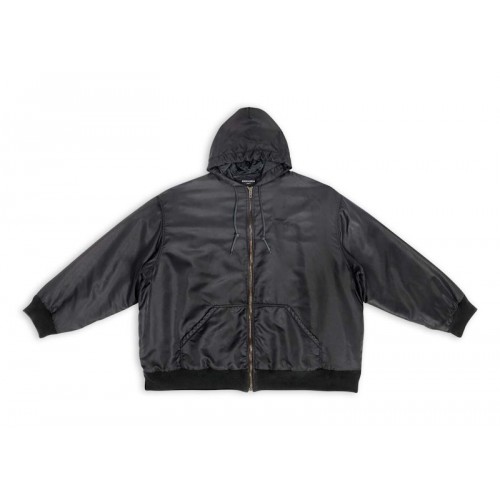 Balenciaga 3B Sports Icon Padded Zip-Up Hoodie Black