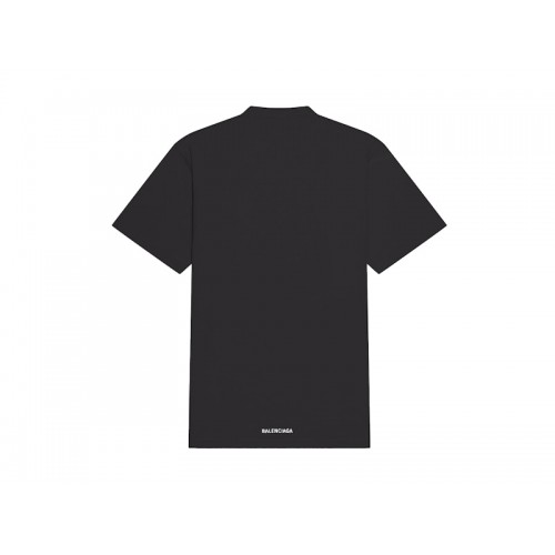 Balenciaga Back Hem Long Boxy Fit T-Shirt Black