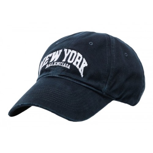 Balenciaga Balenciaga Cities New York Strap-back Cap Marine Blue/White