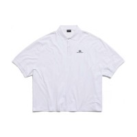 Balenciaga BB Classic Polo Shirt Oversized for Men White