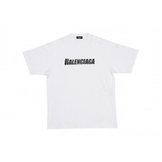 Balenciaga Caps Boxy Oversized Fit Tee White