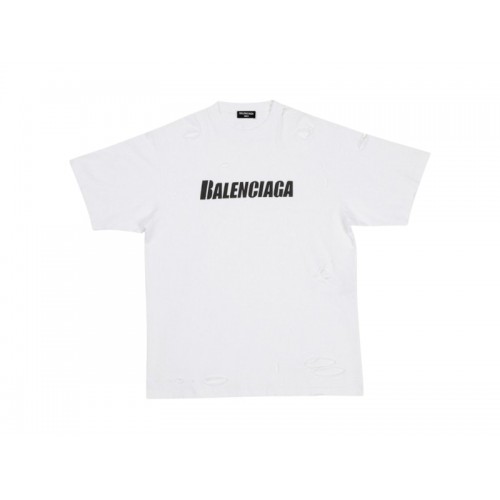 Balenciaga Caps Boxy Oversized Fit Tee White