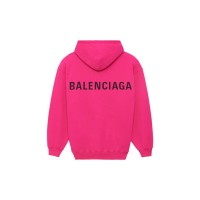 Balenciaga Classic Back Logo Hoodie Fuchsia Pink