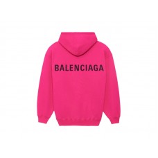 Balenciaga Classic Back Logo Hoodie Fuchsia Pink