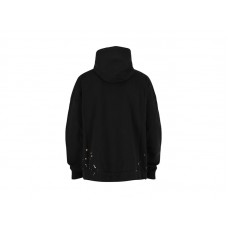 Balenciaga Distressed Graphic Hoodie Washed Black