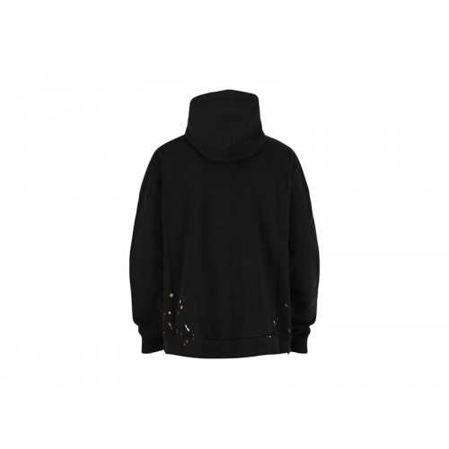 Balenciaga Distressed Graphic Hoodie Washed Black