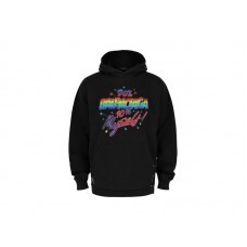 Balenciaga Distressed Graphic Hoodie Washed Black