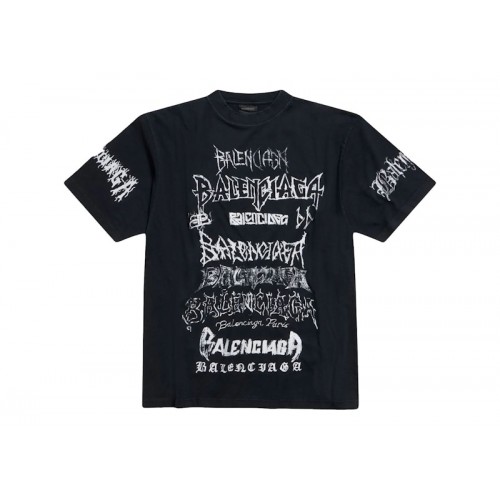 Balenciaga DIY Metal Vintage Jersey Tee Black