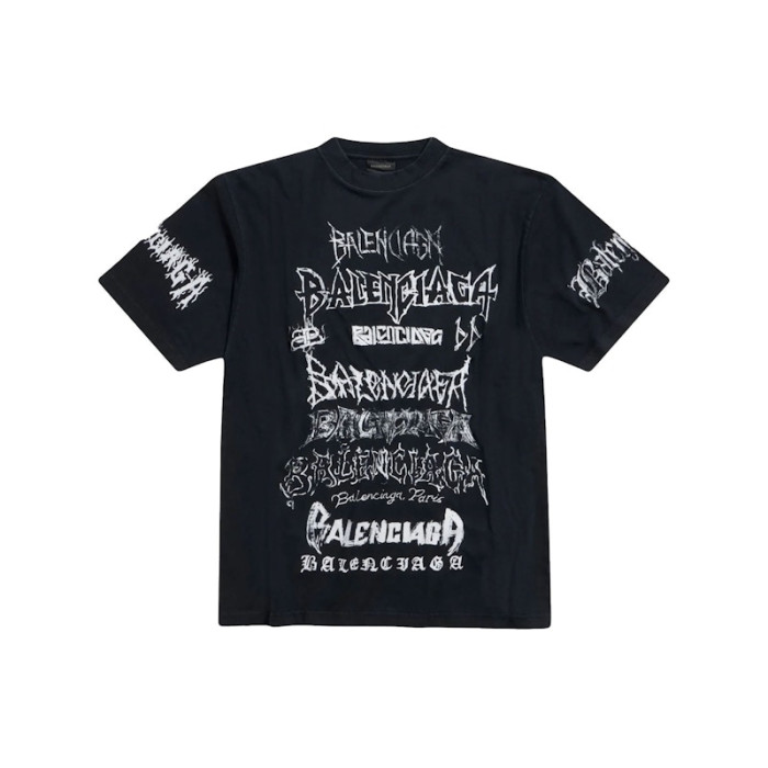 Balenciaga DIY Metal Vintage Jersey Tee Black