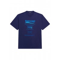 Balenciaga Dry Cleaning Boxy T-Shirt Dark Blue Vintage