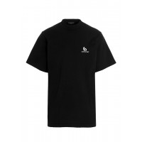 Balenciaga Embroidered Double B Logo T-Shirt Black/White