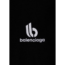 Balenciaga Embroidered Double B Logo T-Shirt Black/White