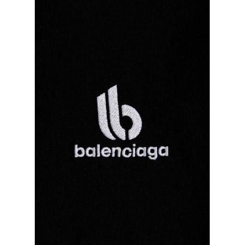 Balenciaga Embroidered Double B Logo T-Shirt Black/White