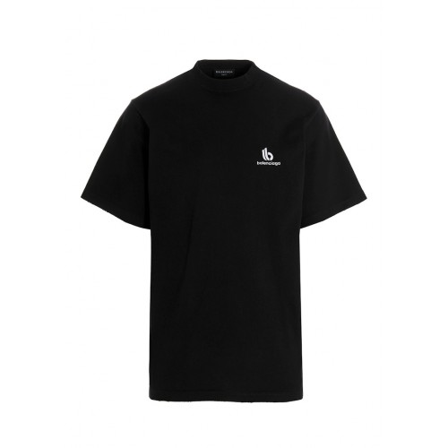 Balenciaga Embroidered Double B Logo T-Shirt Black/White