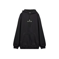 Balenciaga Embroidered Logo Hoodie Black
