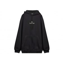 Balenciaga Embroidered Logo Hoodie Black