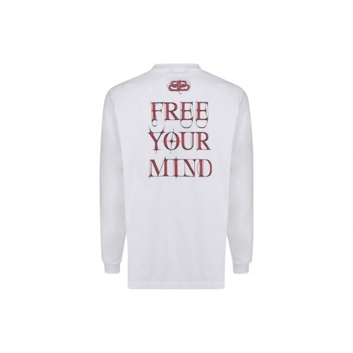 Balenciaga Free Your Mind Longsleeve T-Shirt White/Black/Red