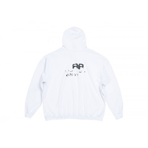 Balenciaga Hand Drawn BB Icon Large Fit Hoodie White/Black