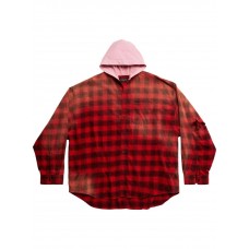 Balenciaga Hooded Shirt Intense Red/Black