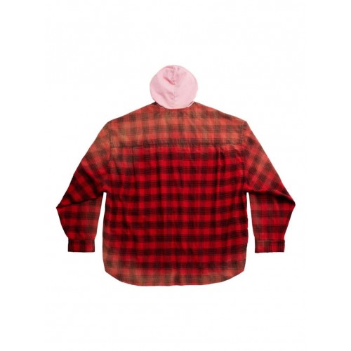 Balenciaga Hooded Shirt Intense Red/Black
