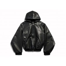 Balenciaga Lined Zip-Up Large Fit Hoodie Black