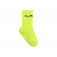 Balenciaga Logo Socks Neon Yellow/Black