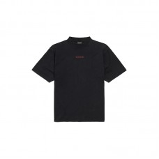 Balenciaga Medium Fit T-shirt Faded Washed Black Red