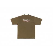 Balenciaga Mens Political Campaign Large Fit T-shirt Kaki