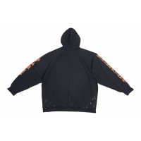 Balenciaga Metal Vintage Oversized Medium Fleece Hoodie Black/Orange