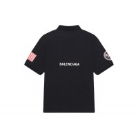 Balenciaga NASA Space Multi-Patch Polo Black