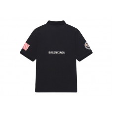 Balenciaga NASA Space Multi-Patch Polo Black