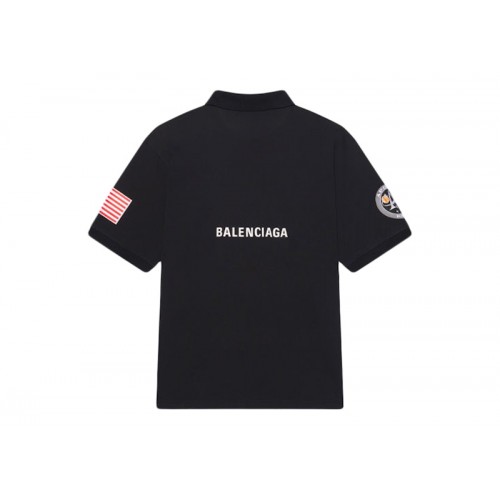 Balenciaga NASA Space Multi-Patch Polo Black
