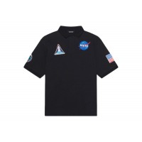 Balenciaga NASA Space Multi-Patch Polo Black