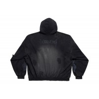 Balenciaga Paris Moon No Pocket Hoodie Oversized Faded Black