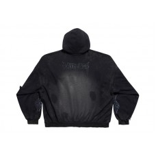Balenciaga Paris Moon No Pocket Hoodie Oversized Faded Black