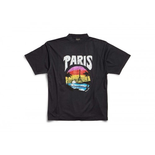 Balenciaga Paris Tropical T-shirt Medium Fit Black