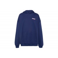 Balenciaga Political Campaign Large Fit Hoodie Pacific Blue/White