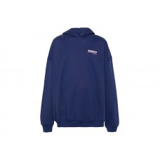 Balenciaga Political Campaign Large Fit Hoodie Pacific Blue/White