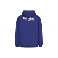 Balenciaga Political Campaign Medium Fit Hoodie Blue