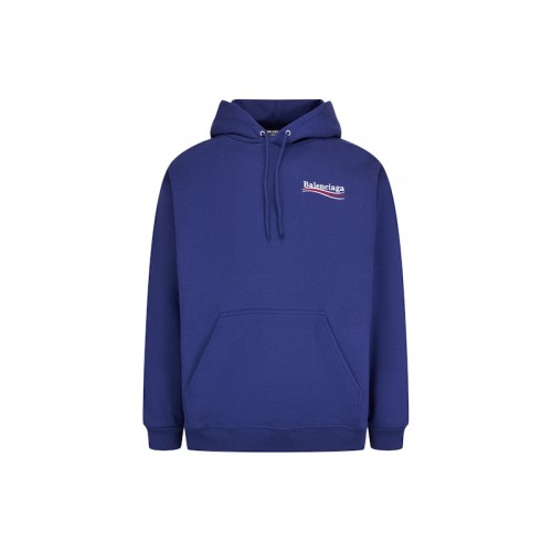 Balenciaga Political Campaign Medium Fit Hoodie Blue
